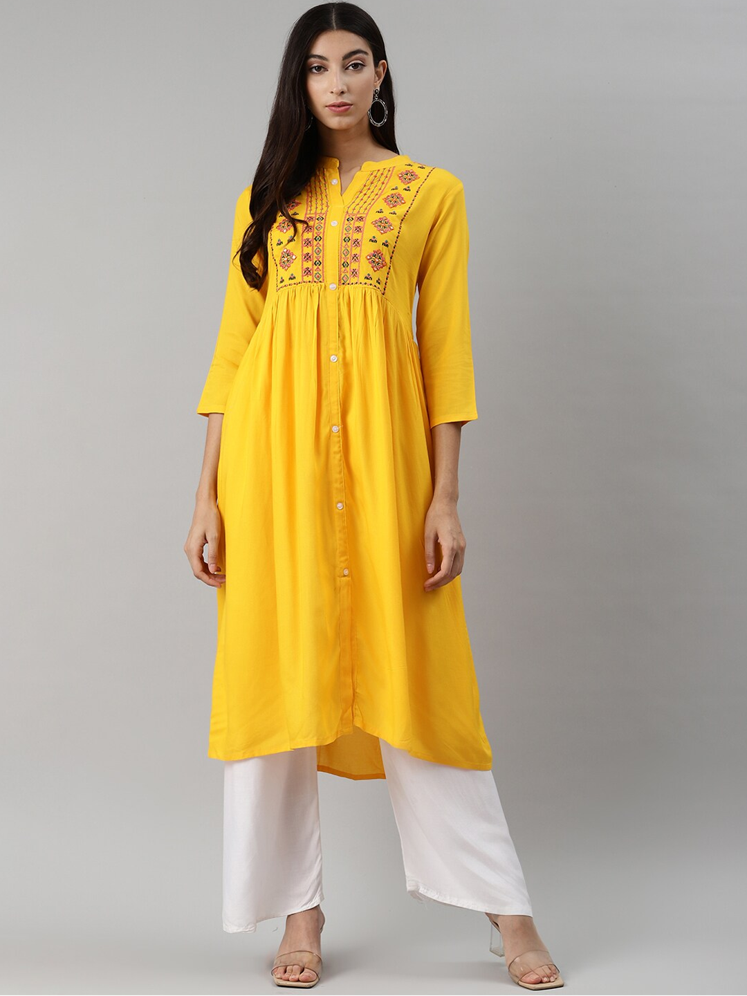 rayon-a-line-yellow-embroidered-kurta-ask-211