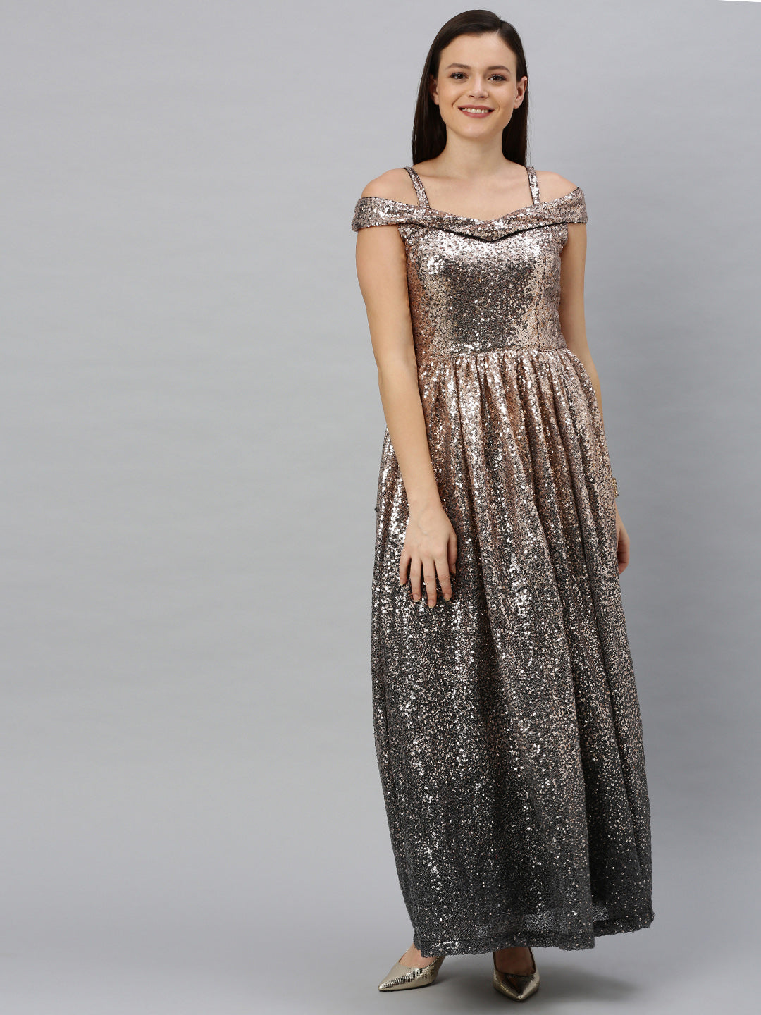 Ready-To-Wear-Black-Sequins-Strap-Neck-Gown