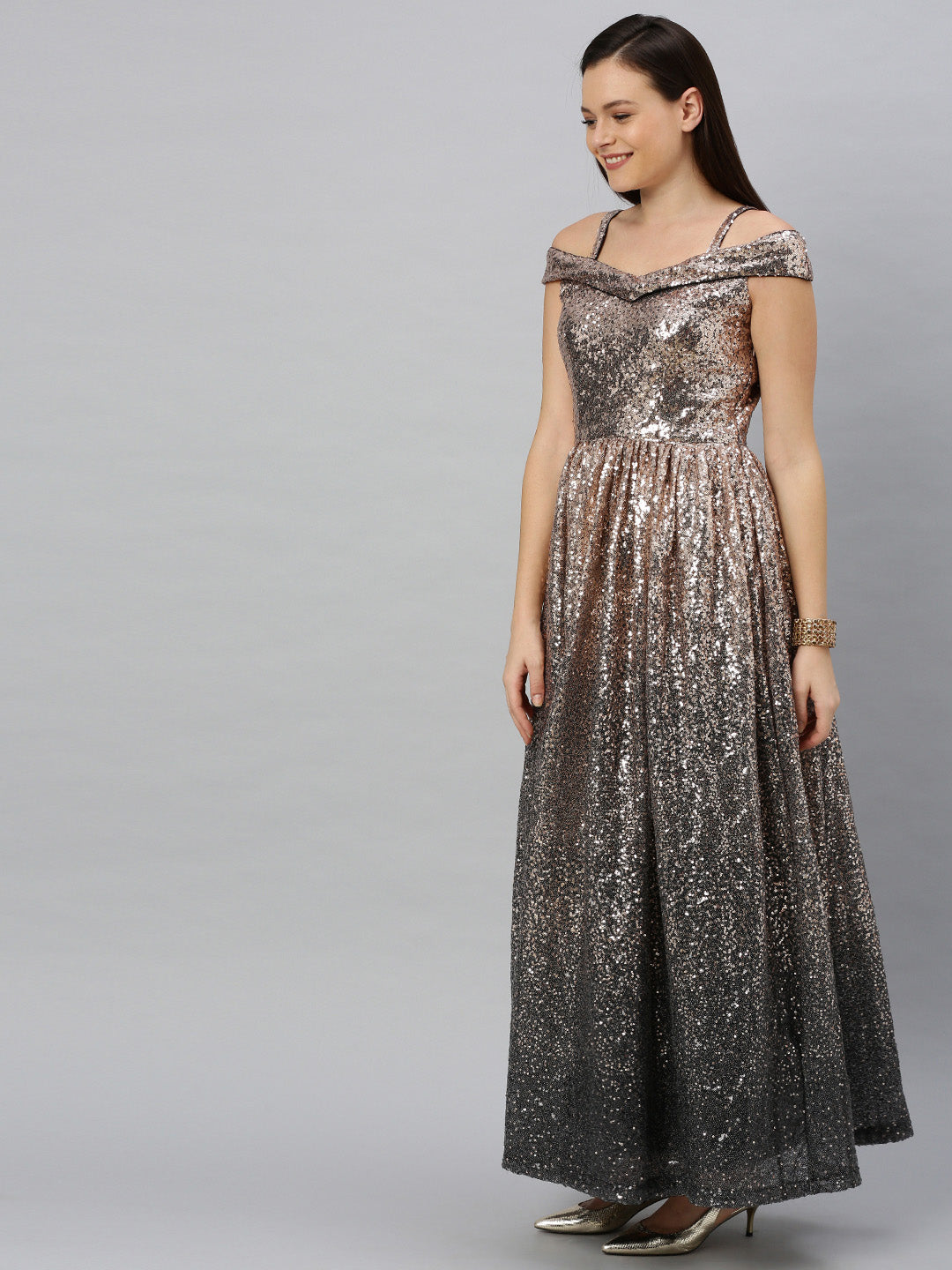 Ready-To-Wear-Black-Sequins-Strap-Neck-Gown