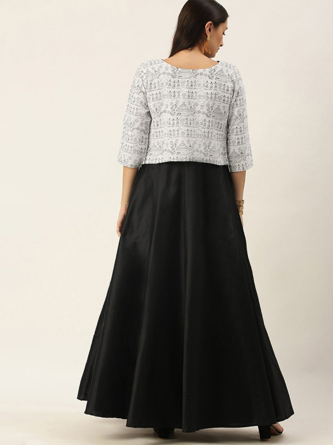 Ready-To-Wear-Black-&-White-Jacket-Style-Gown