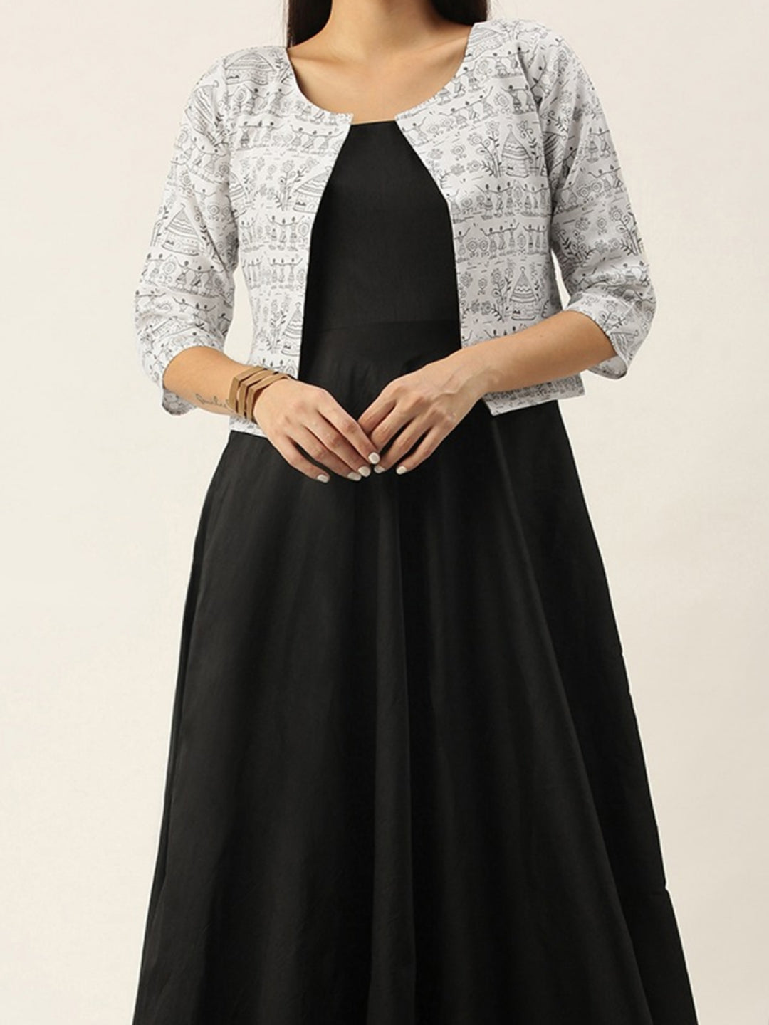 Ready-To-Wear-Black-&-White-Jacket-Style-Gown