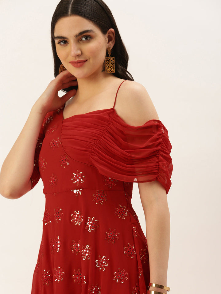 Red-Embroidered-One-Shoulder-Style-Gown