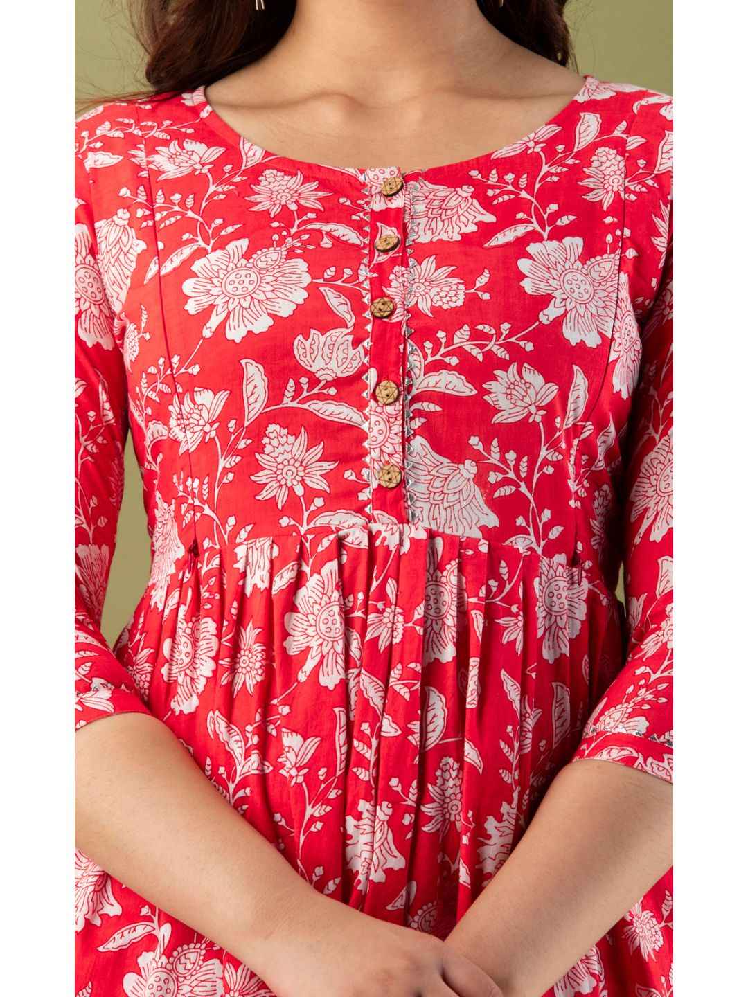 Red-&-White-Maternity-Baby-Feeding-Dress