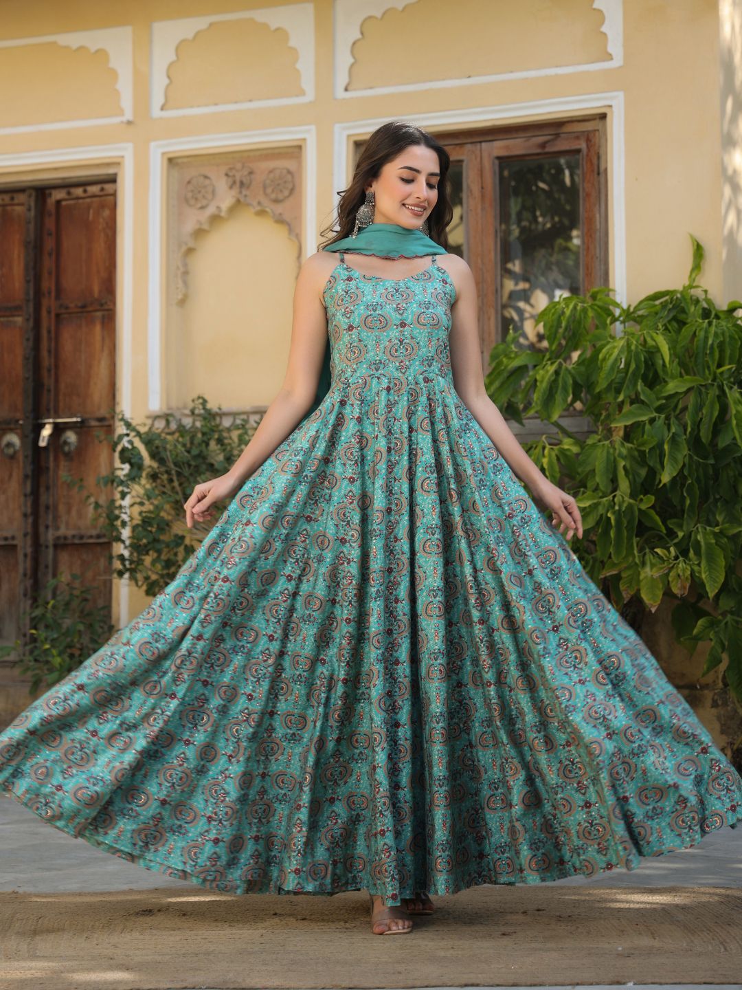 Rizwana-Blue-Gown-With-Dupatta