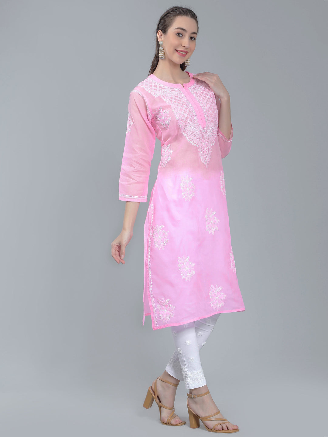 Rose-Pink-Terivoile-Cotton-Chikankari-Kurta