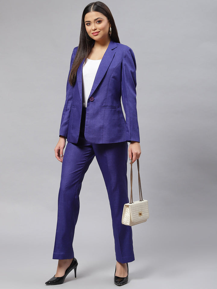 Royal Blue Poly Viscose Pant Suit