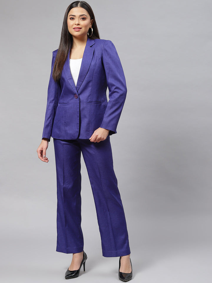 Royal Blue Poly Viscose Pant Suit