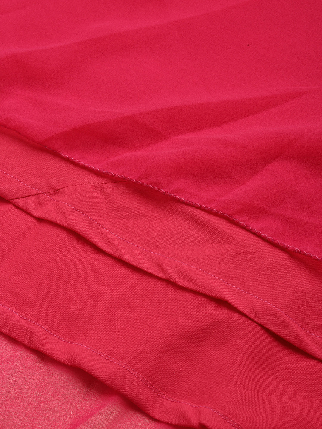 Ruby Pink Georgette Saree-Drape Style Lehenga Set