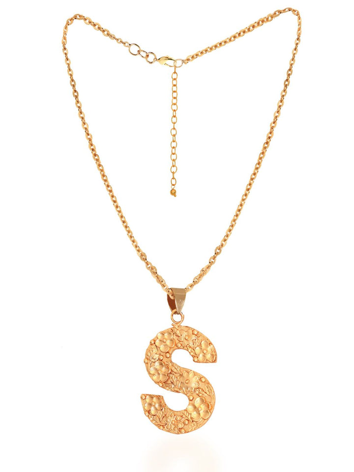 S-Initial Brass & 20 KT Gold Plated Pendant