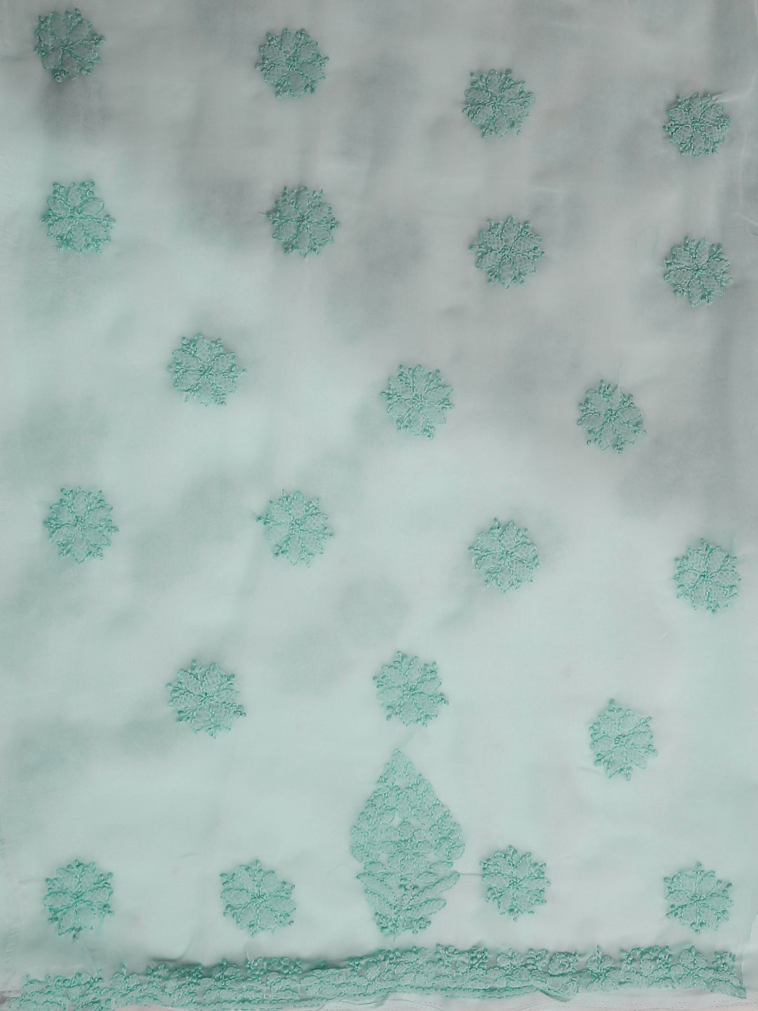 Sea Green Chikankari Unstitched Kurta Suit Material