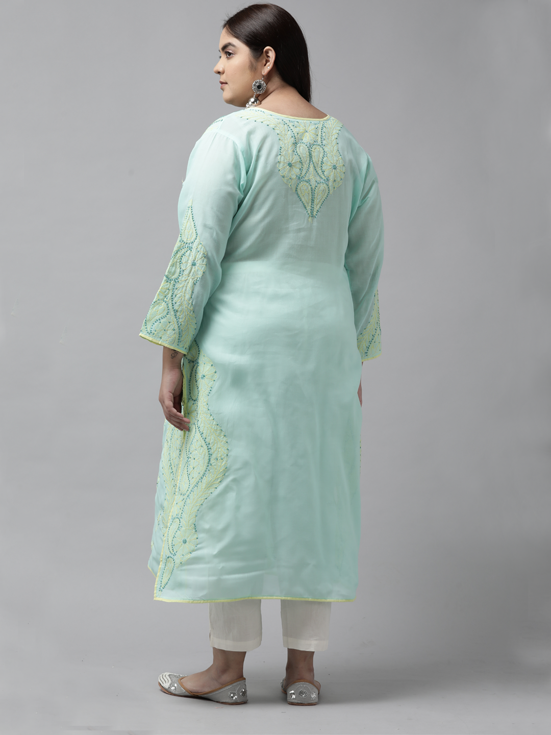 Sea-Green-Cotton-Lucknow-Chikan-Kurta