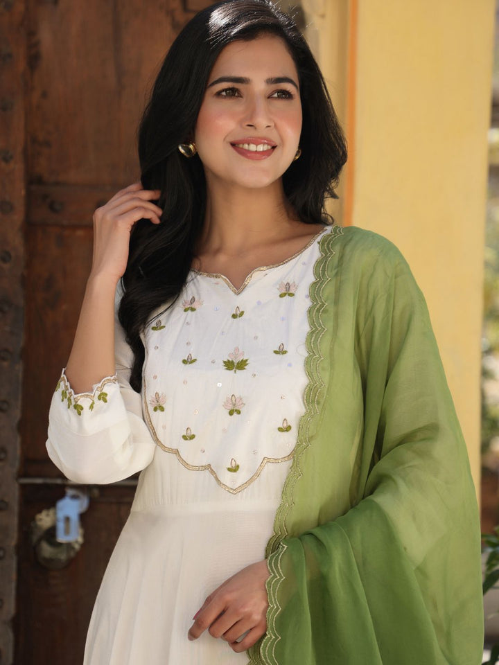 Shinkai-Green-&-White-Ombre-Gown-With-Dupatta