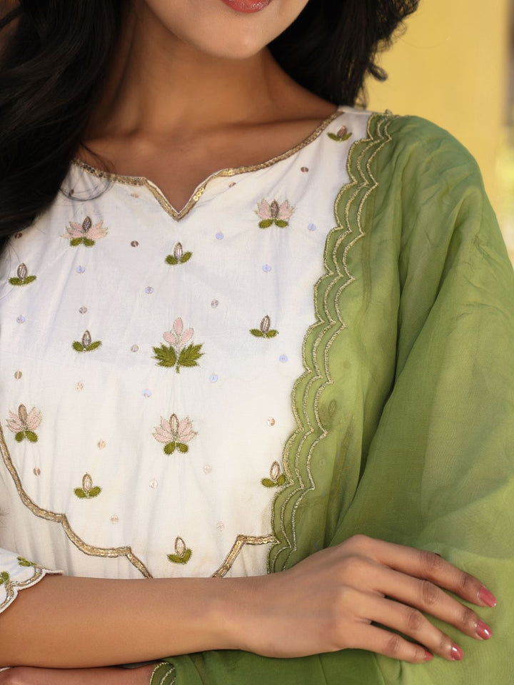 Shinkai-Green-&-White-Ombre-Gown-With-Dupatta