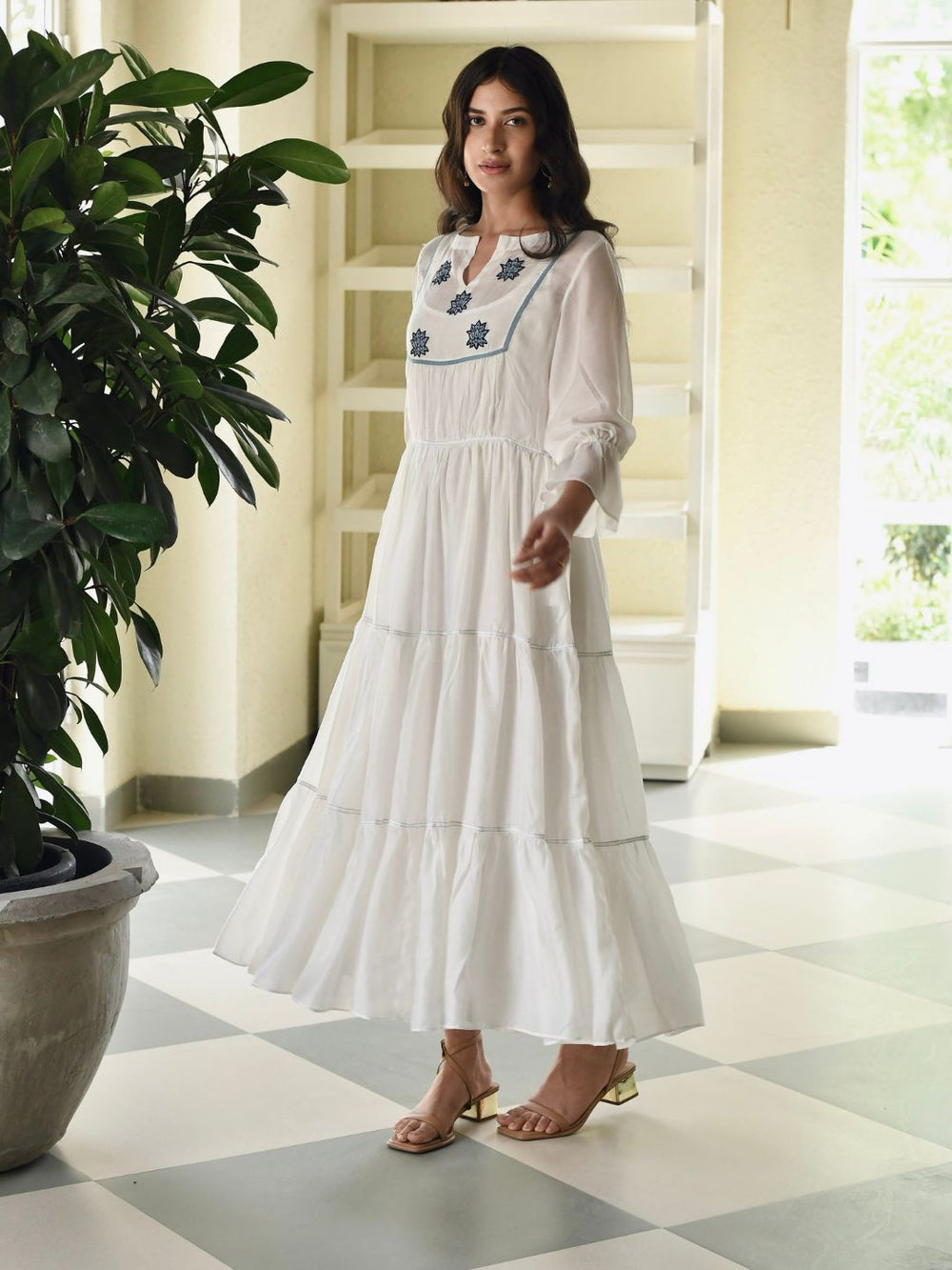 Summer-White-Magnolia-Modal-Silk-3-Tier-Dress