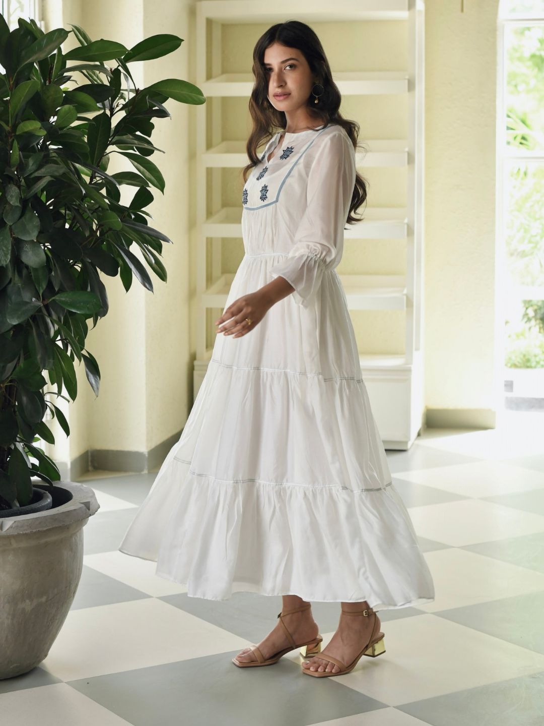 Summer-White-Magnolia-Modal-Silk-3-Tier-Dress