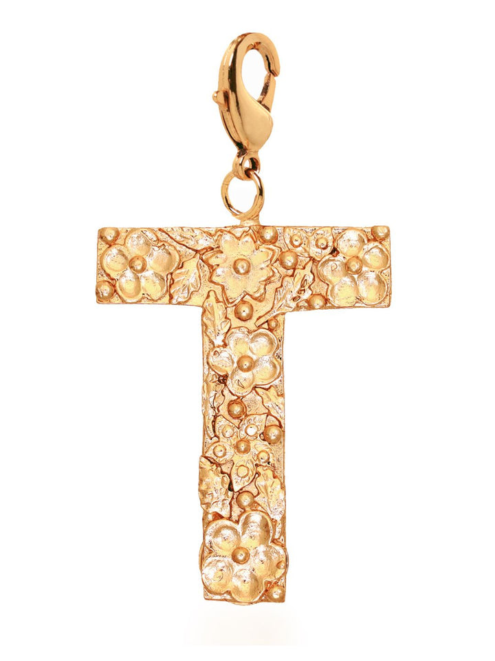 T-Initial Brass & 20 KT Gold Plated Pendant