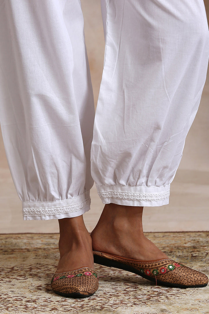 Clean White Cotton Lace Izhaar Pants