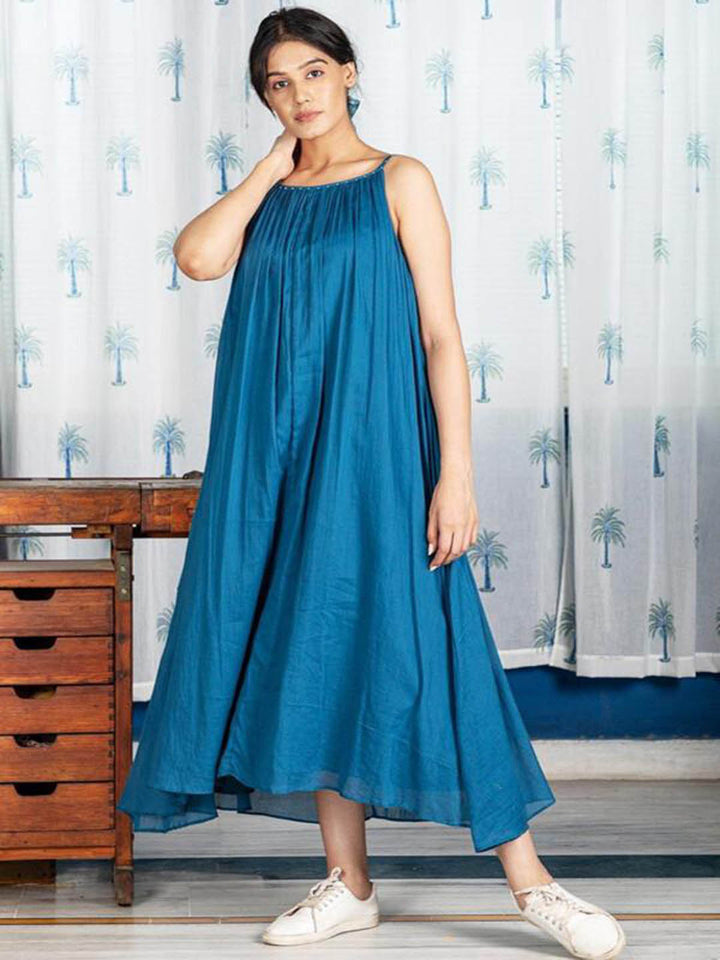 Teal-Blue-Mulmul-Dress