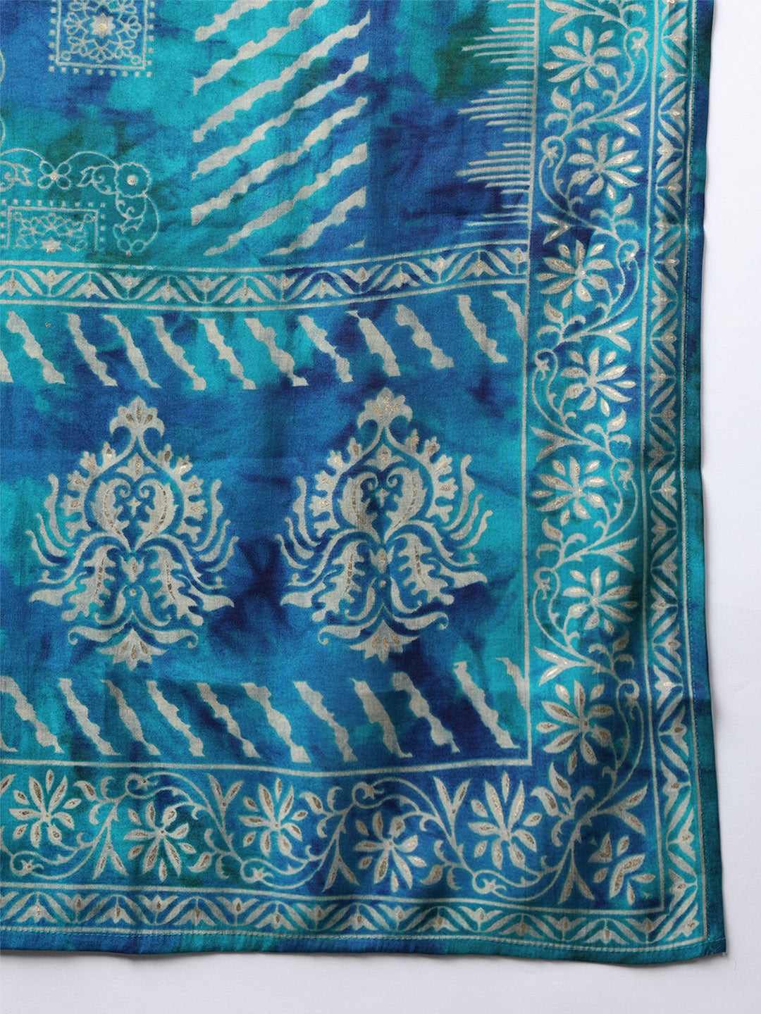 ZERESOUQ-Teal-Polyester-Ethnic-Motifs-Printed-Straight-Kurta-Trouser-With-Dupatta