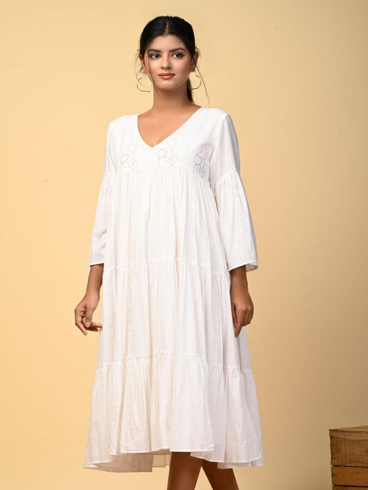 Tulip-Tal-Hand-Embroidered-White-Tiered-Dress