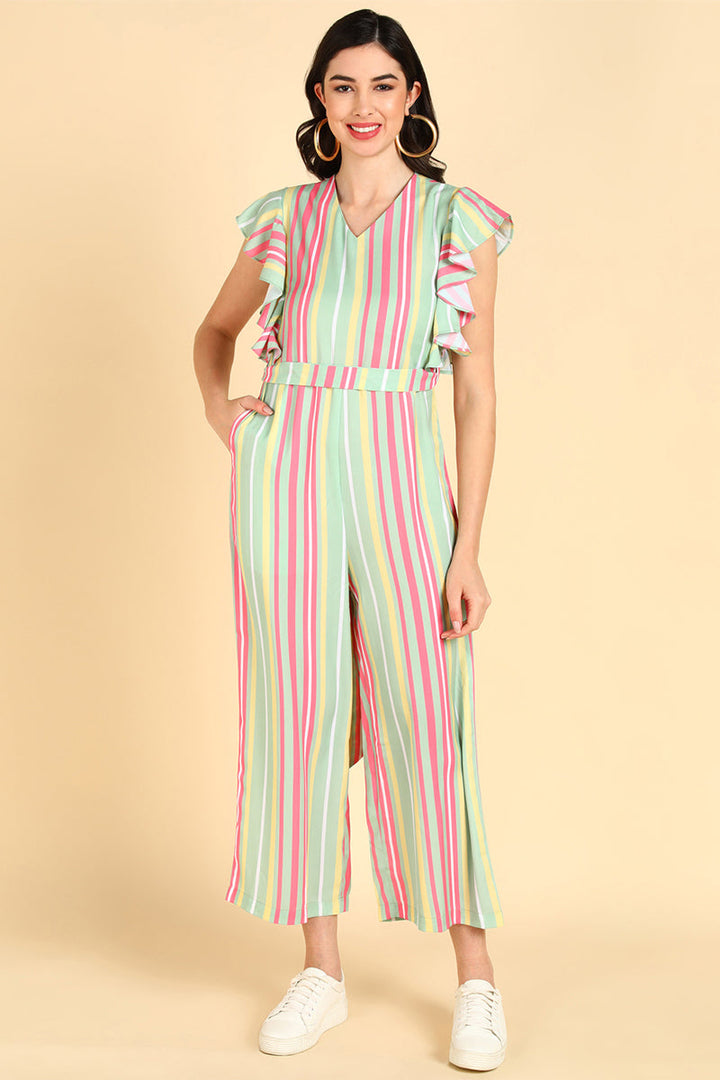 ZERESOUQ-Pista-Green-Polyester-Jumpsuit-with-Multicolor-Stripes