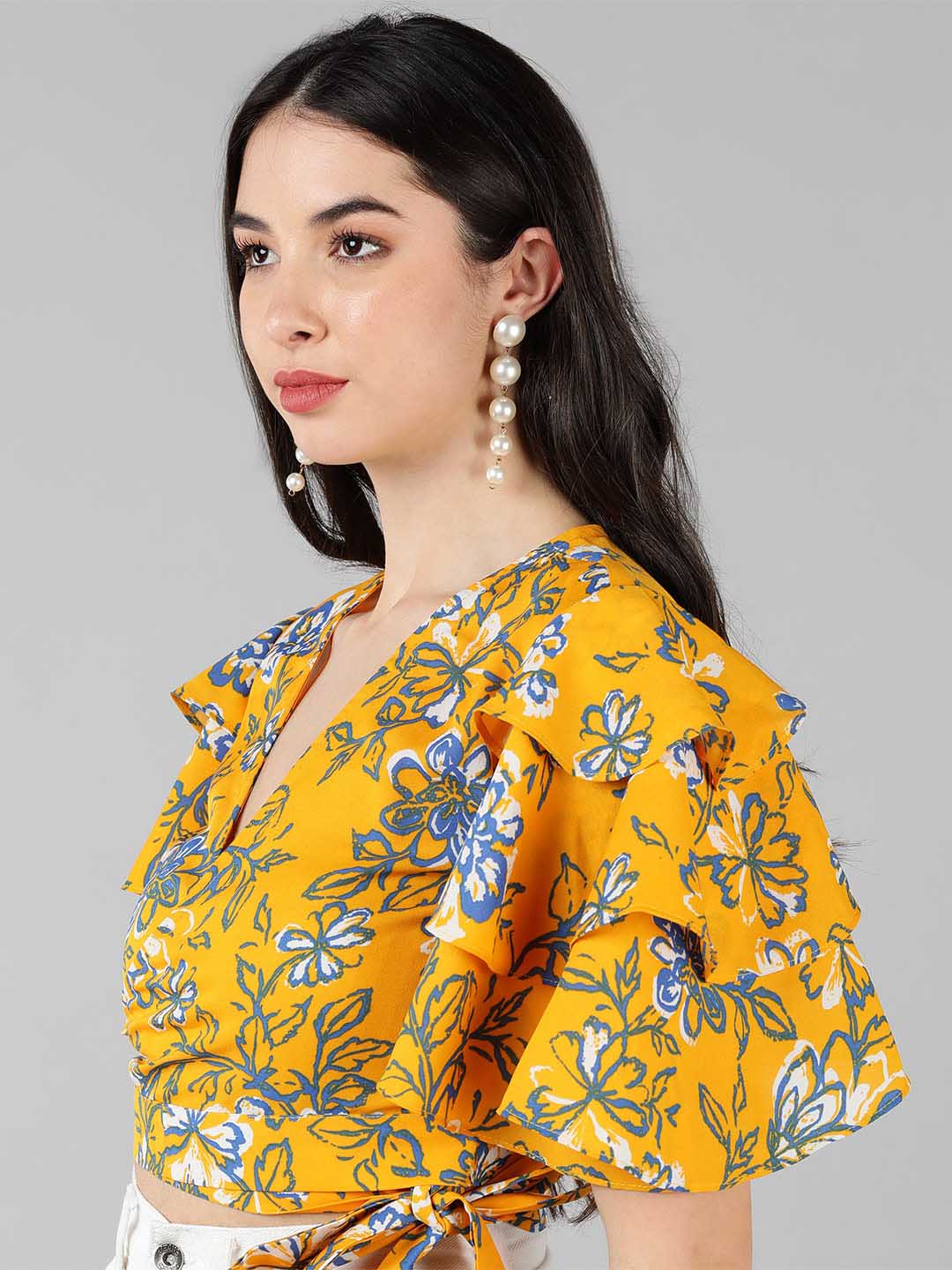 ZERESOUQ-Mustard-Floral-Printed-Crop-Top-with-Layered-Sleeves
