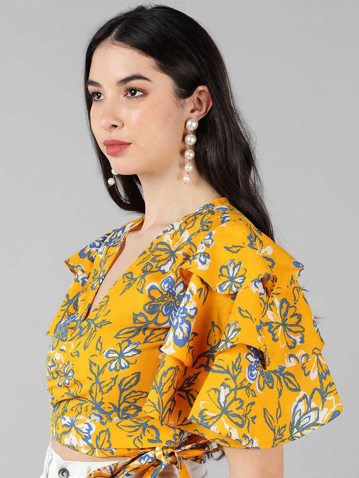 ZERESOUQ-Mustard-Floral-Printed-Crop-Top-with-Layered-Sleeves