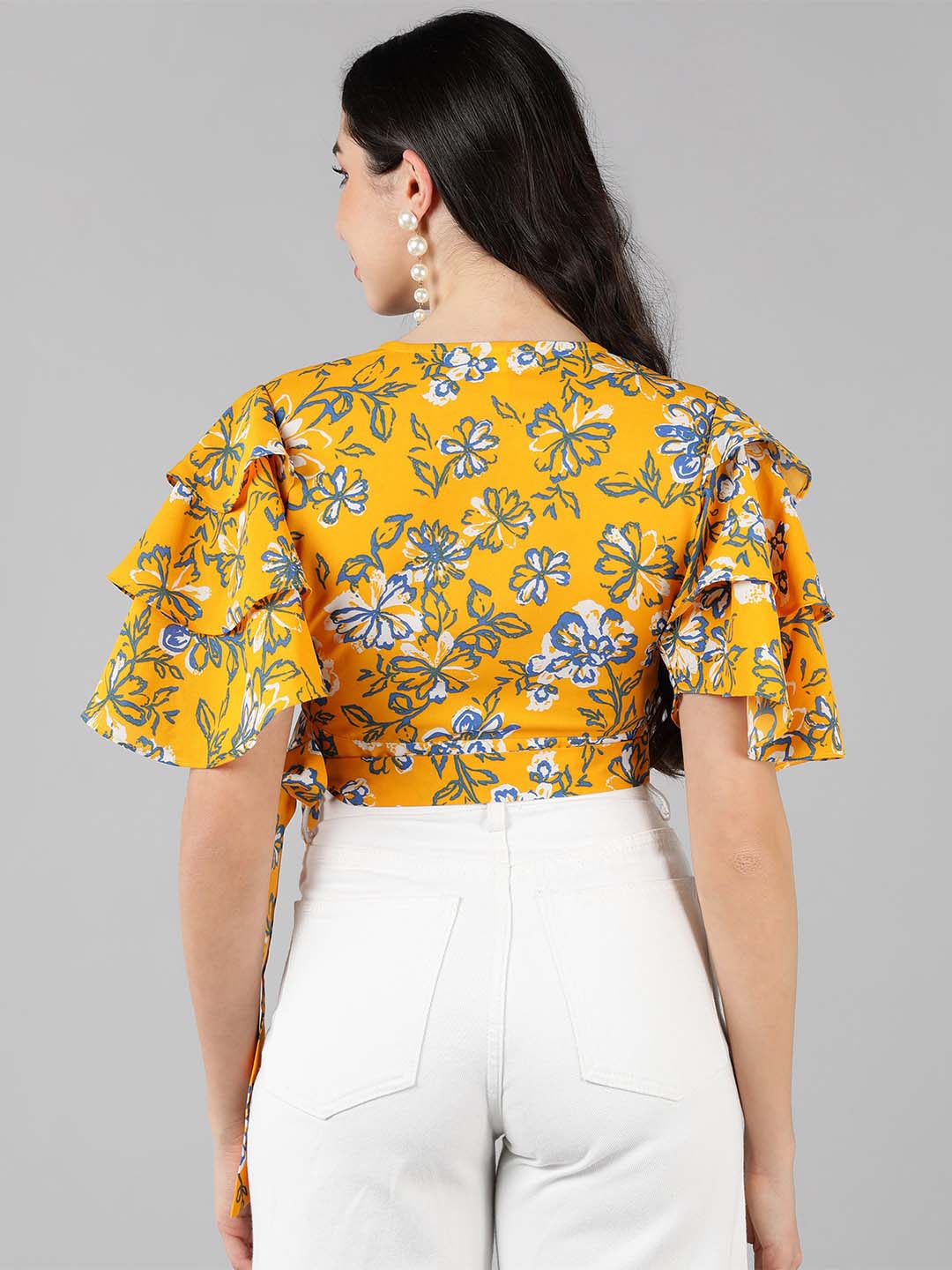 ZERESOUQ-Mustard-Floral-Printed-Crop-Top-with-Layered-Sleeves
