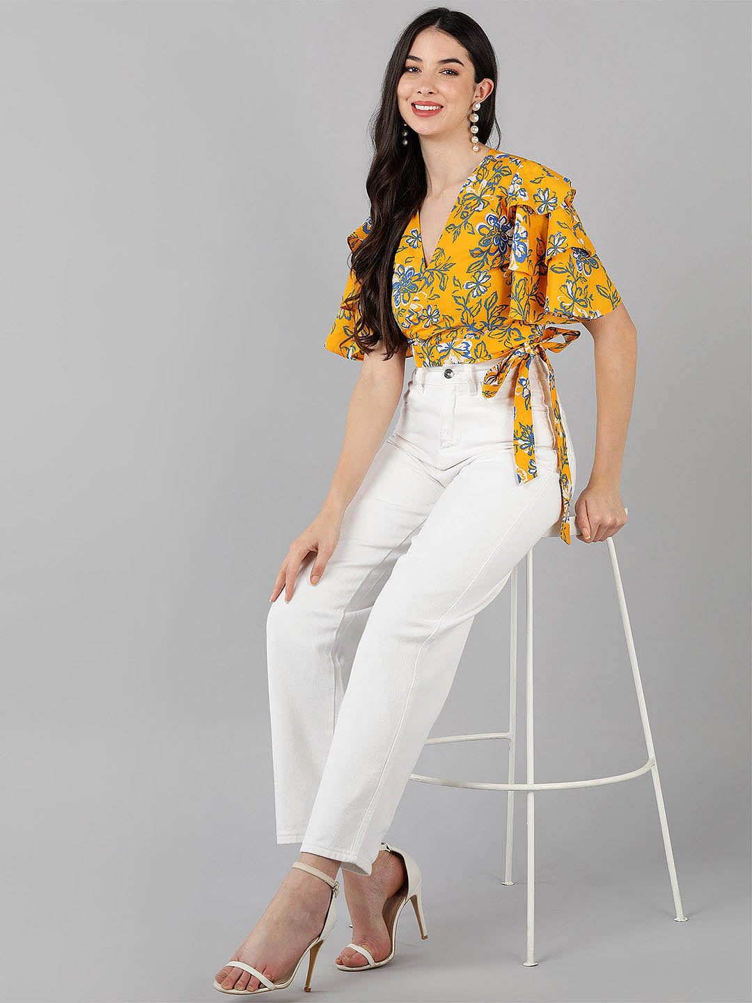 ZERESOUQ-Mustard-Floral-Printed-Crop-Top-with-Layered-Sleeves