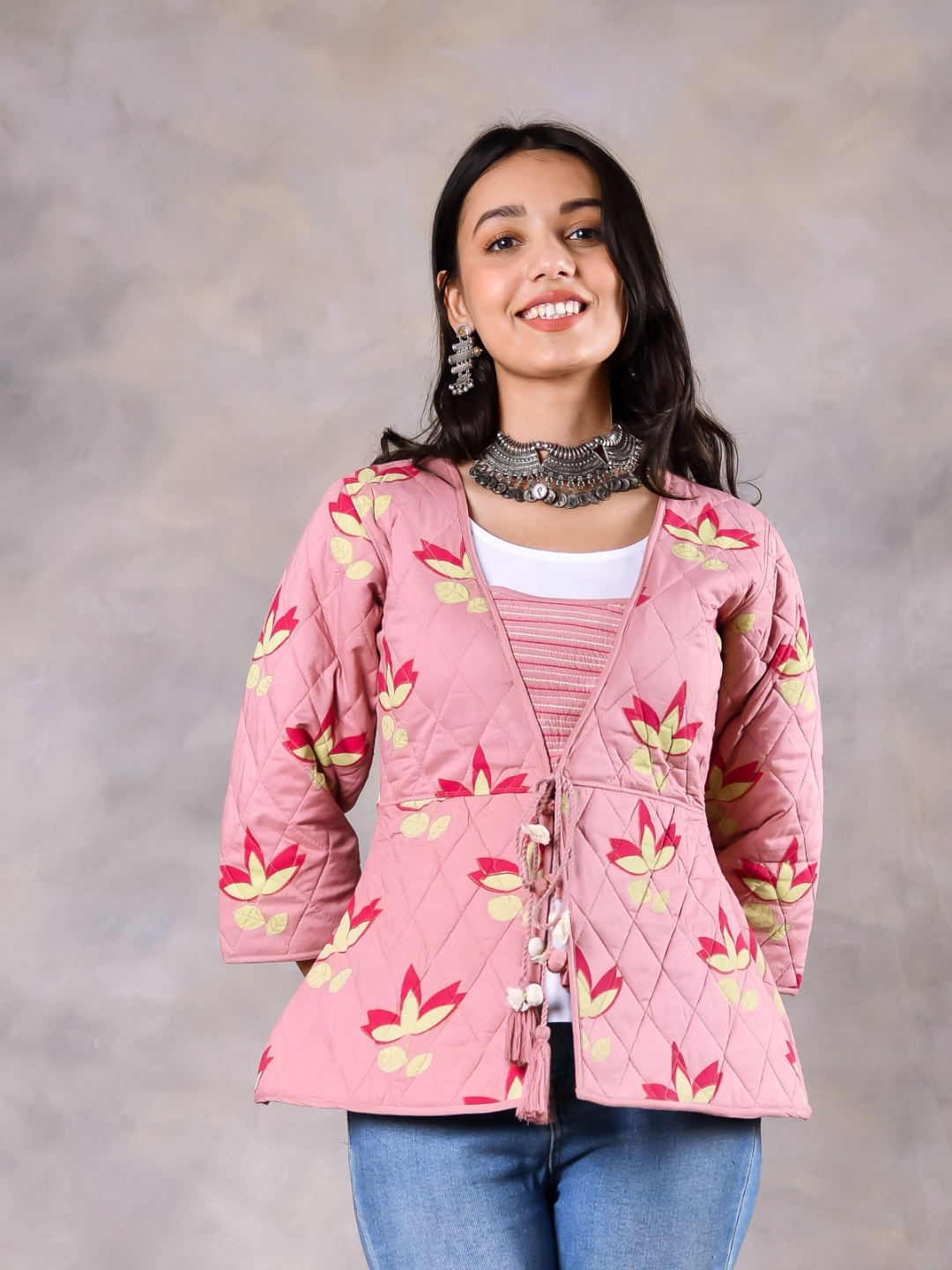 Water Lily Baby Pink Quilted Jacket