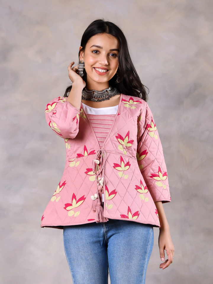 Water Lily Baby Pink Quilted Jacket