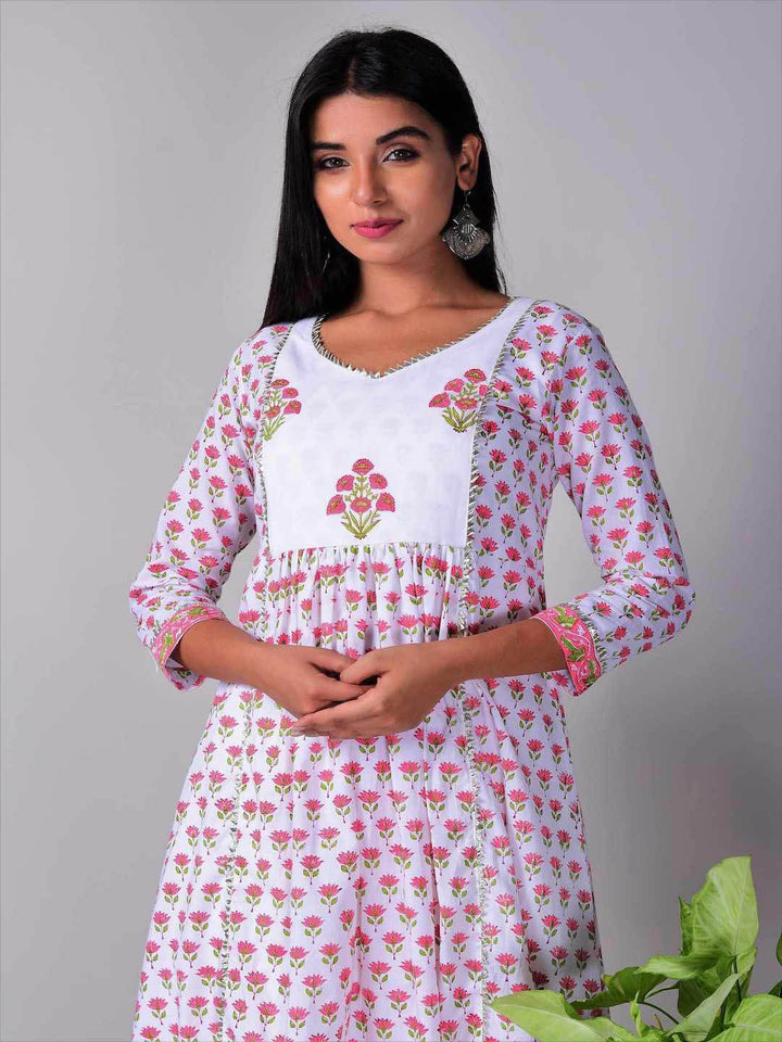 White Aline Kurta Palazzo Pair