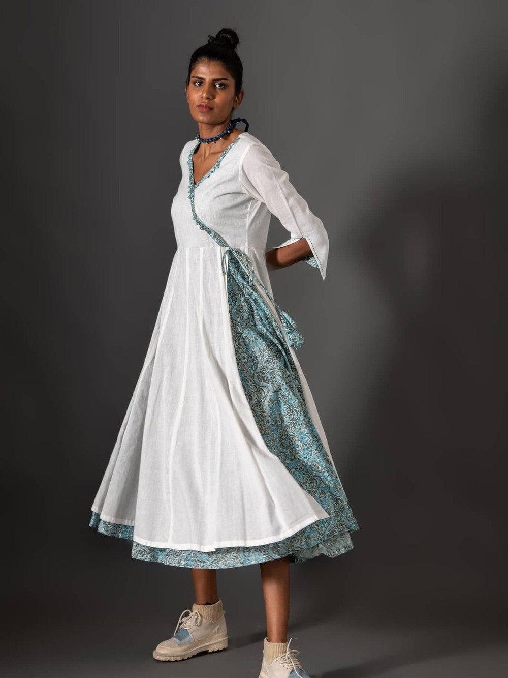 White Angarkha Dress Kurta