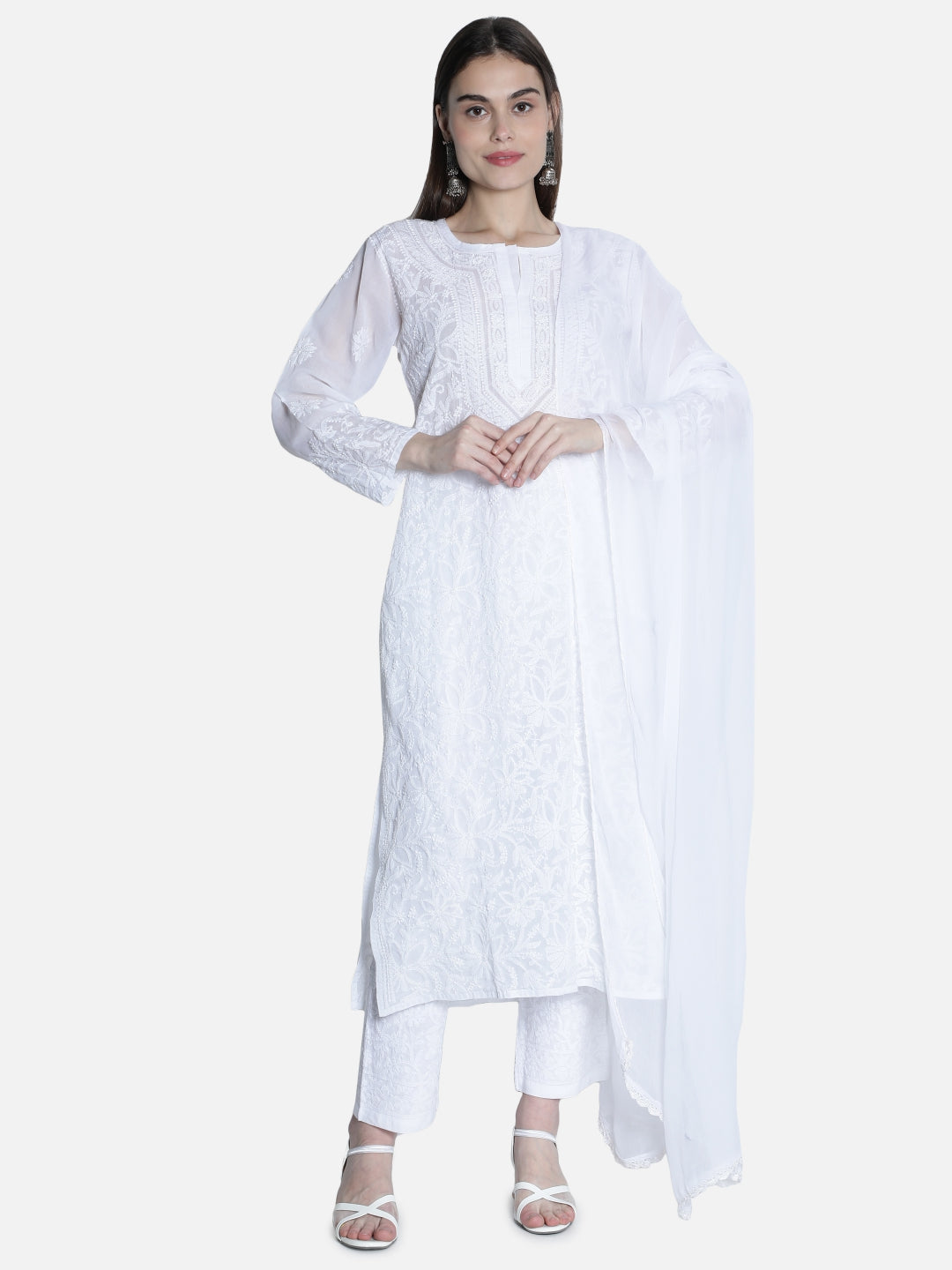 White-Chiffon-Lucknawi-Chikankari-Dupatta