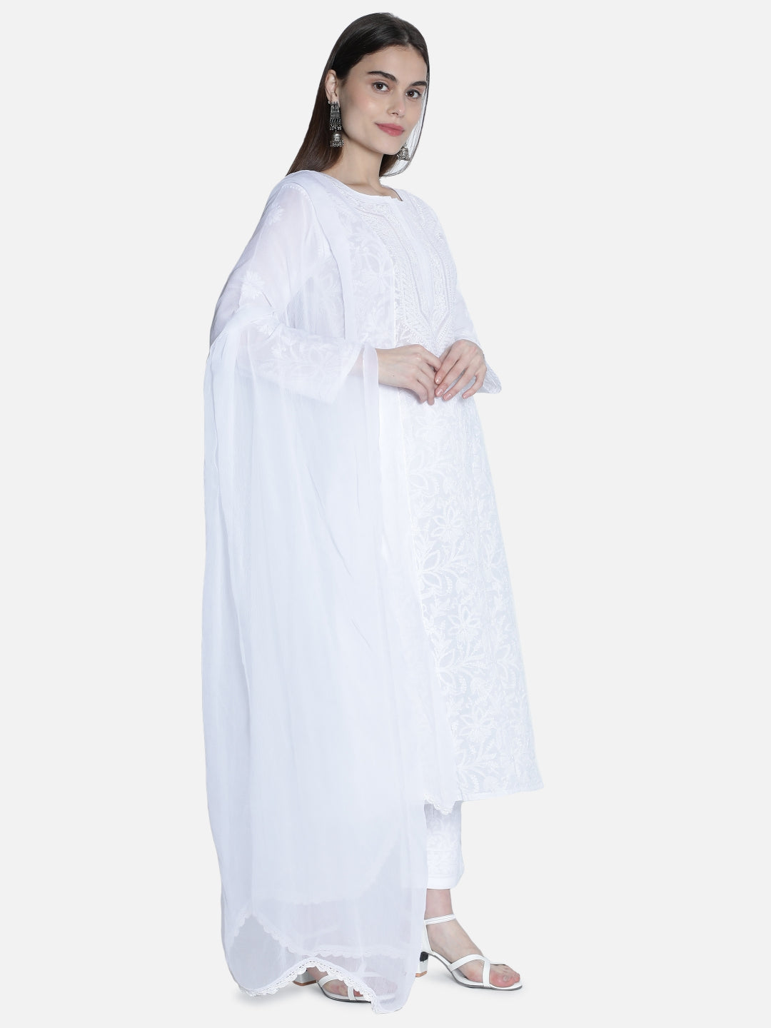 White-Chiffon-Lucknawi-Chikankari-Dupatta