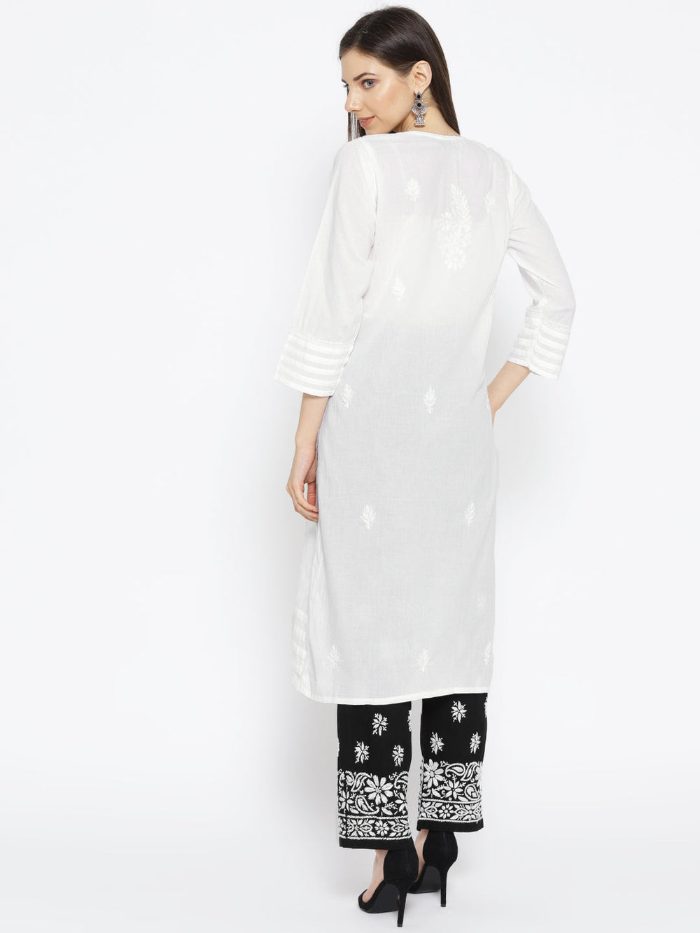 White-Cotton-Lucknow-Chikan-Kurta-Set
