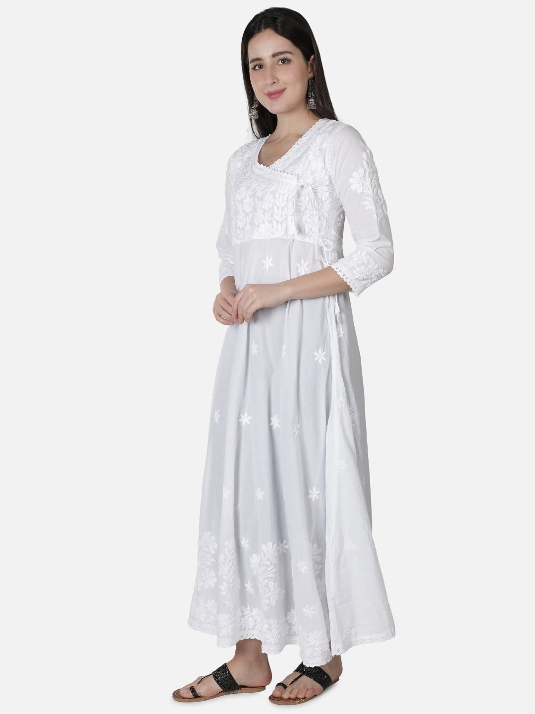 White-Cotton-Lucknowi-Chikan-Kurti