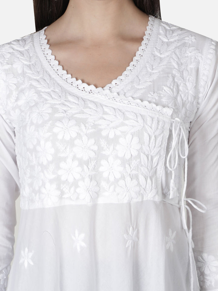 White-Cotton-Lucknowi-Chikan-Kurti