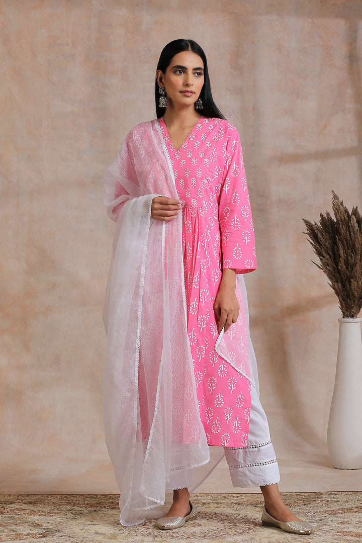 Wisdom White Plain Kota Doria Dupatta