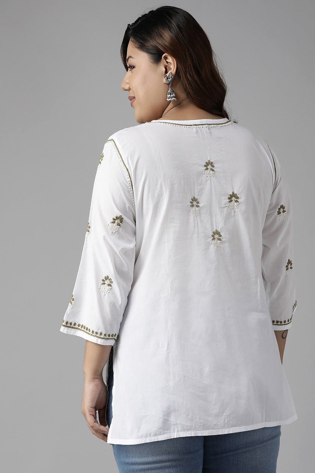 White-Cotton-Lucknowi-Chikankari-Kurti