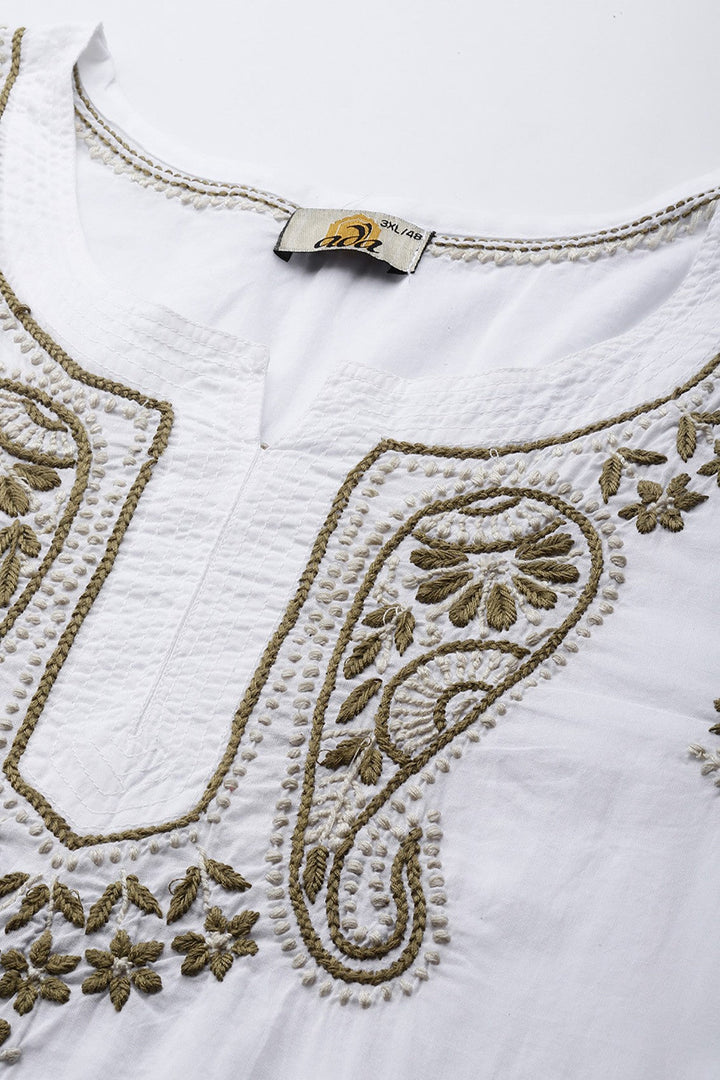 White-Cotton-Lucknowi-Chikankari-Kurti