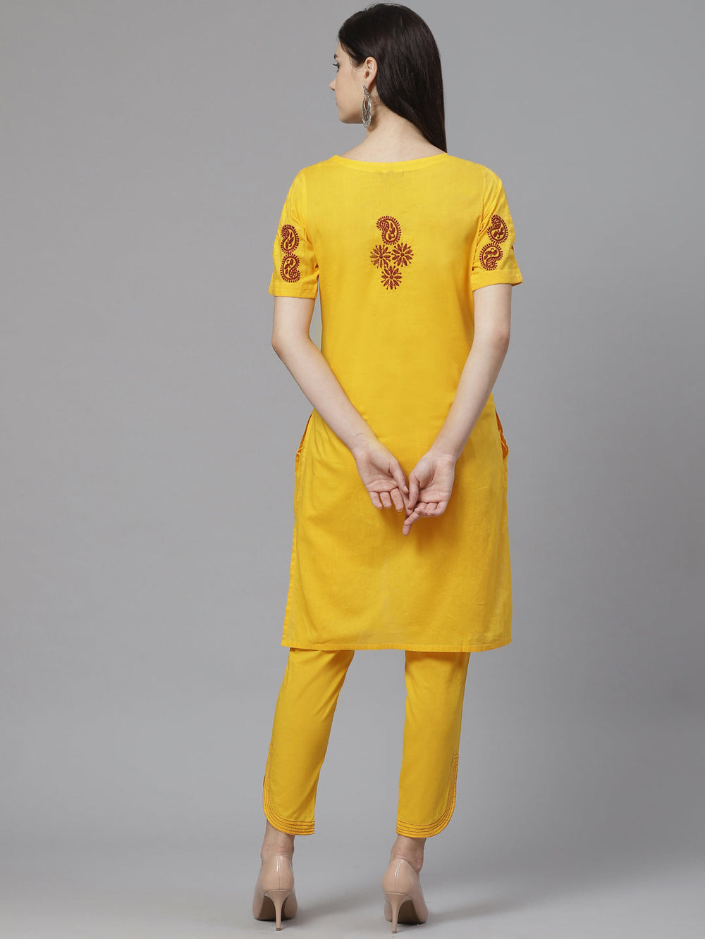 Yellow-Cotton-Lucknowi-Chikankari-Kurta-Set