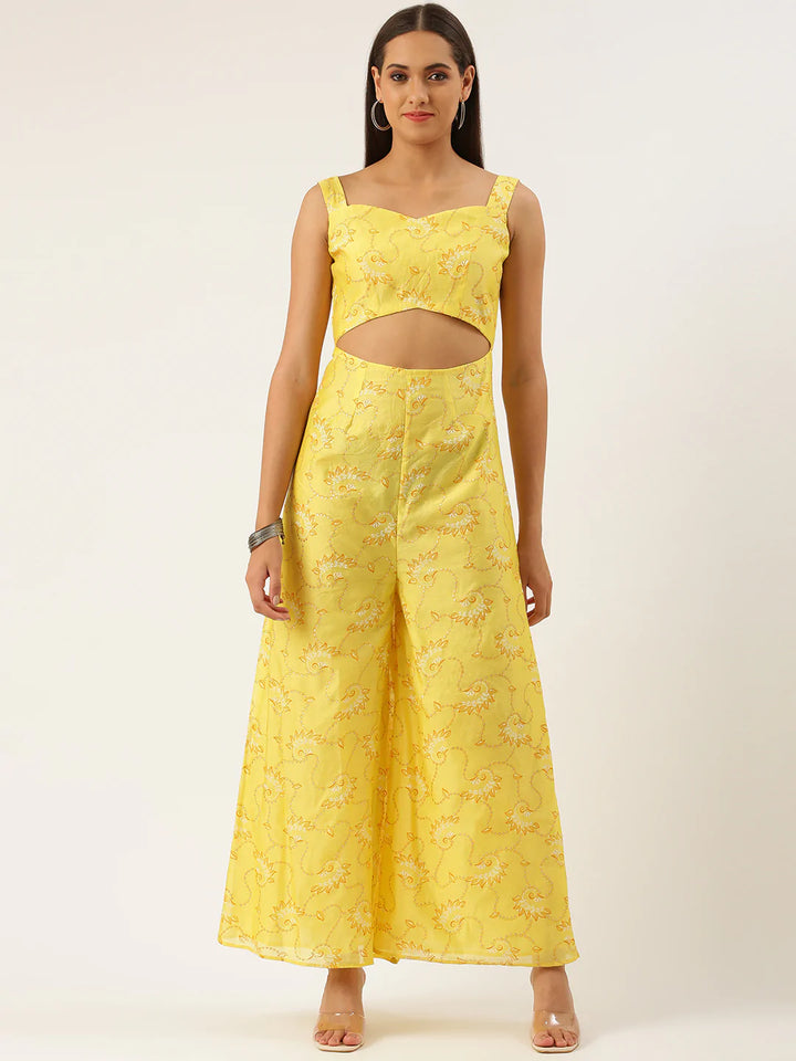 Yellow-Foil-Printed-Jumpsuit