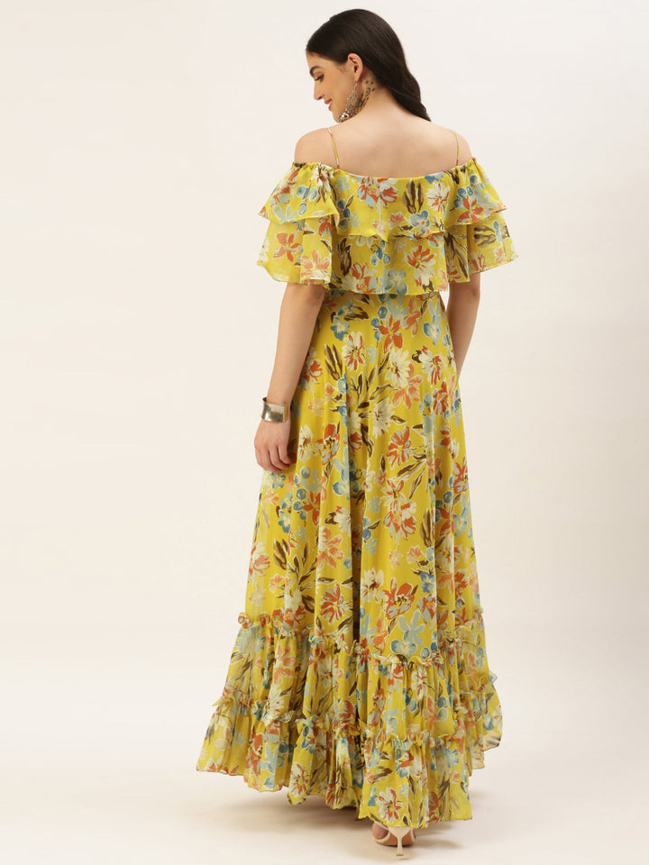 Yellow-Georgette-Digital-Printed-Gown
