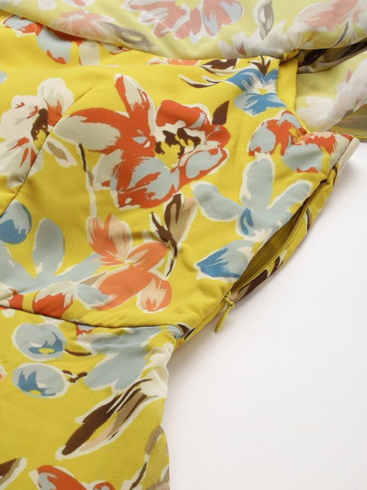 Yellow-Georgette-Digital-Printed-Gown