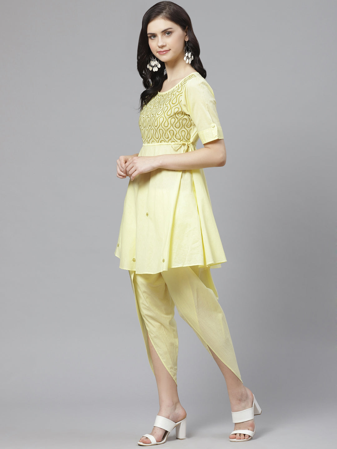 Yellow-Lucknow-Chikan-Kurta-with-Dhoti-Set