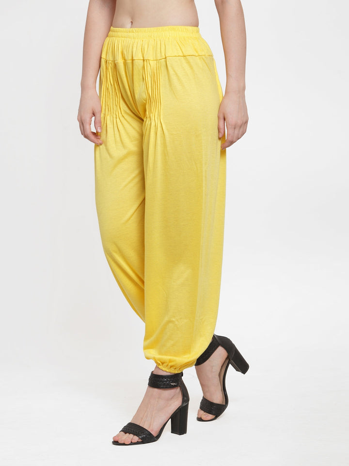 Yellow Modern Lycra Persian Harem Pant