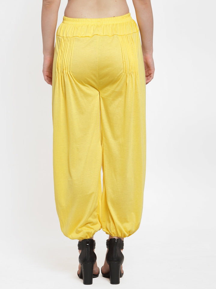 Yellow Modern Lycra Persian Harem Pant