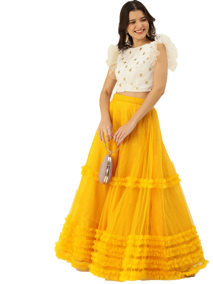 Yellow-N-White-Embroidered-Skirt-Set
