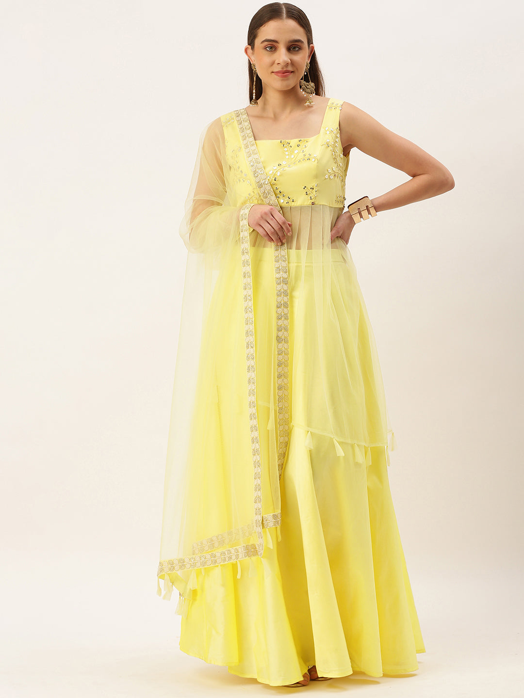 Yellow-Net-Embroidered-Long-Choli-Lehenga-Set